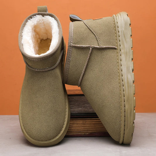 2025 Winter Snow Boots for Men New Fashion Australia Boots 39-47 Classic Top Quality Suede Leather Ankle Boots Warm Mens Shoes