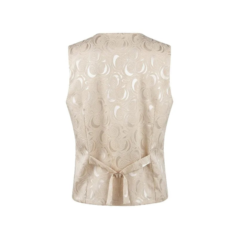 Suit Vest Man Business Casual Single-breasted Male Waistcoat Slim Printed V-neck Sleeveless Versatile Men Banquet Vest