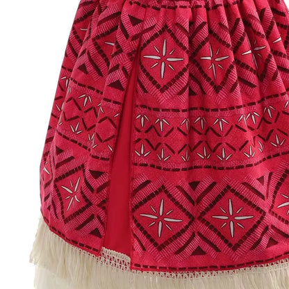 2 Vaiana Costume Girls Princess Dress Children Purim Lace Clothes Kids Cartoon Cosplay Outfits Birthday Party Frock