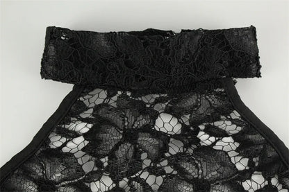 Lace Patchwork Dresses For Women Fashion Sexy Streetwear Solid Sleeveless Tank Sheath Hip Wrap Long Vestidos Robe Female Elegant