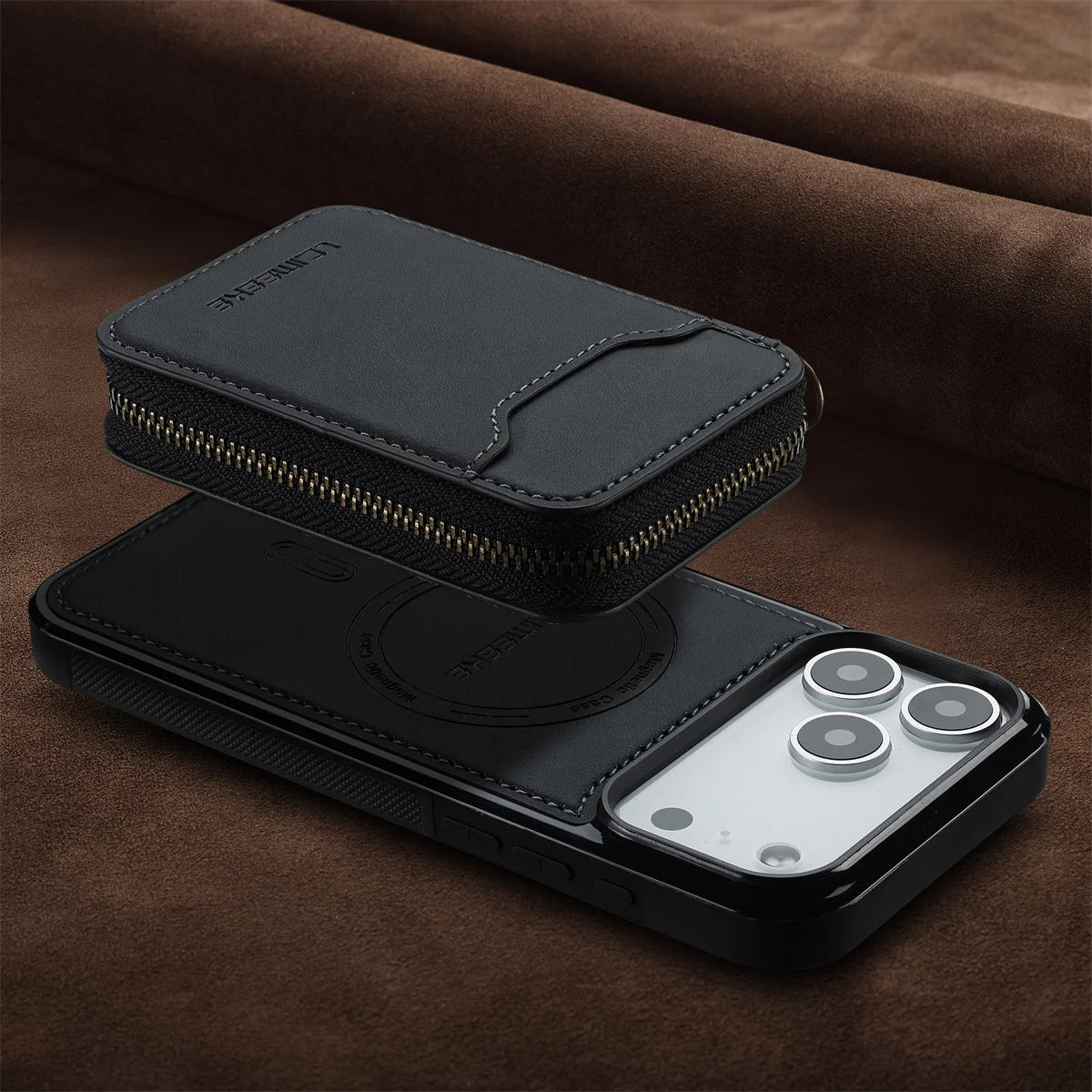Detachable Magnetic Wallet Leather Phone Case for IPhone 17 Pro Max Air 16 Plus 15 14 13 12 11 Pro 16E Anti-Theft Brush Cover