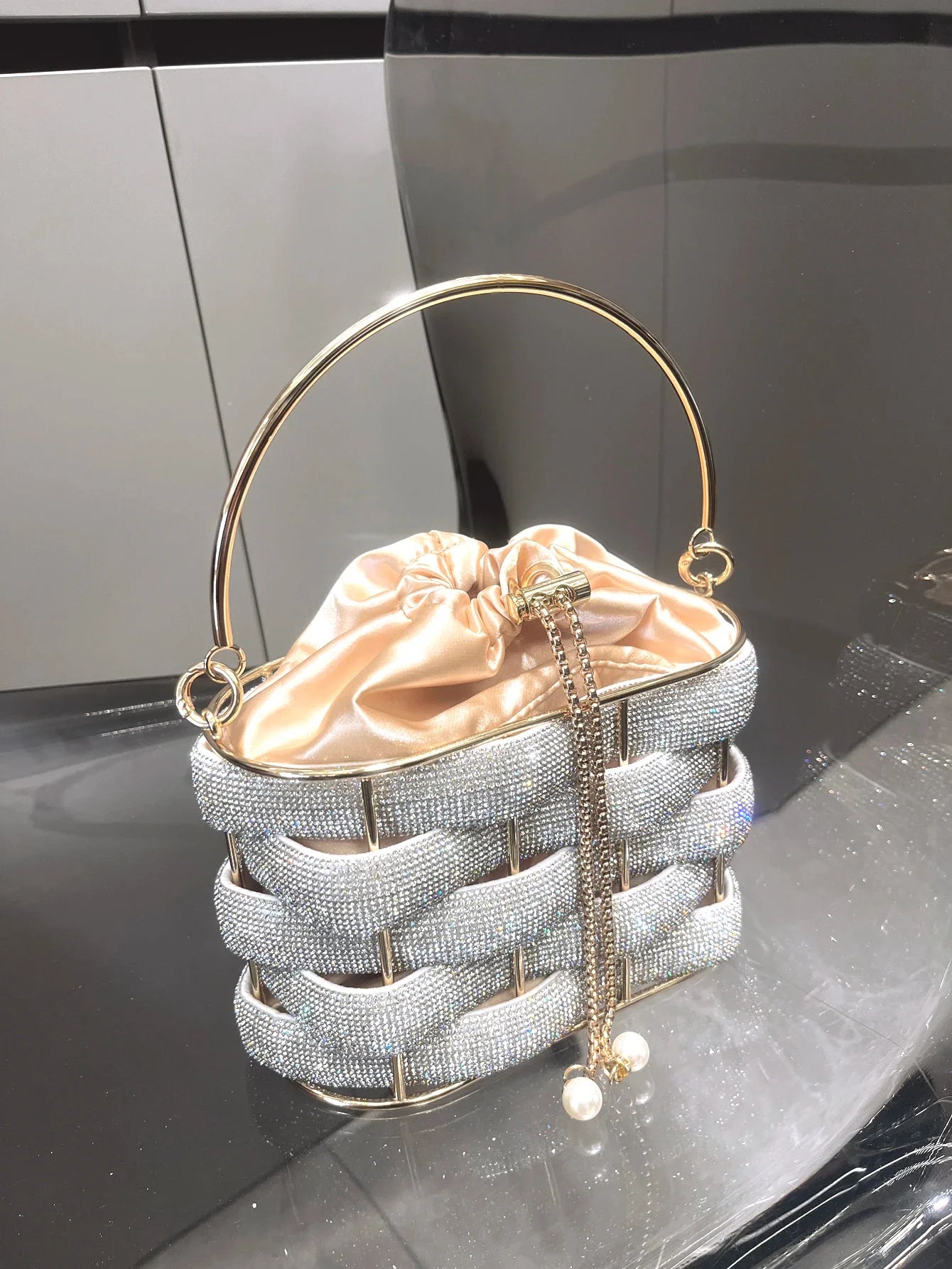 Rhinestones Evening clutch Bag Purses and handbag luxury Designer shoulder bag Shiny Crystal Clutch purse bucket bag