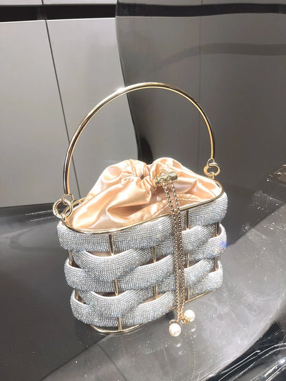 Rhinestones Evening clutch Bag Purses and handbag luxury Designer shoulder bag Shiny Crystal Clutch purse bucket bag