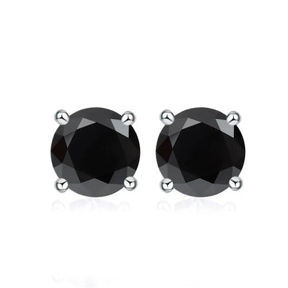 0.5ct 1ct 2ct Moissanite Stud Earrings for Women 925 Sterling Silver Pink Black Blue Grey Sparkling Lab Diamond Earring