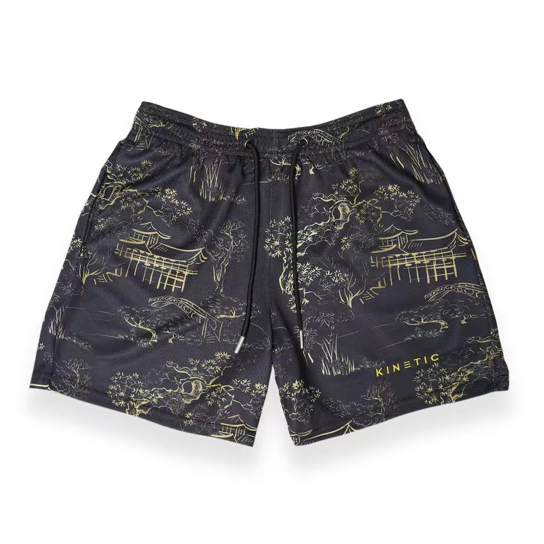 Summer Mens Sports Gym Fitness Running Basketball Short Pants Quick Dry Mesh Trend Jogger Beach Casual Motorcycle Shorts