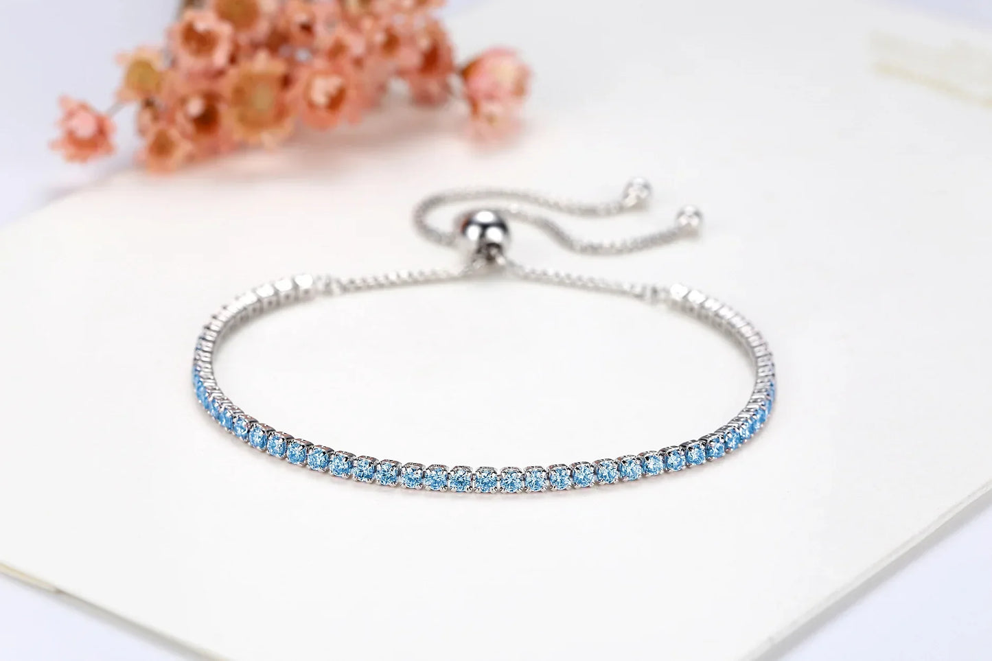 Full 2mm 0.03CT Moissanite Diamond Tennis Bracelet for Woman 925 Silver Plated 18K Rose Gold Adjustable Link Bracelets Gift