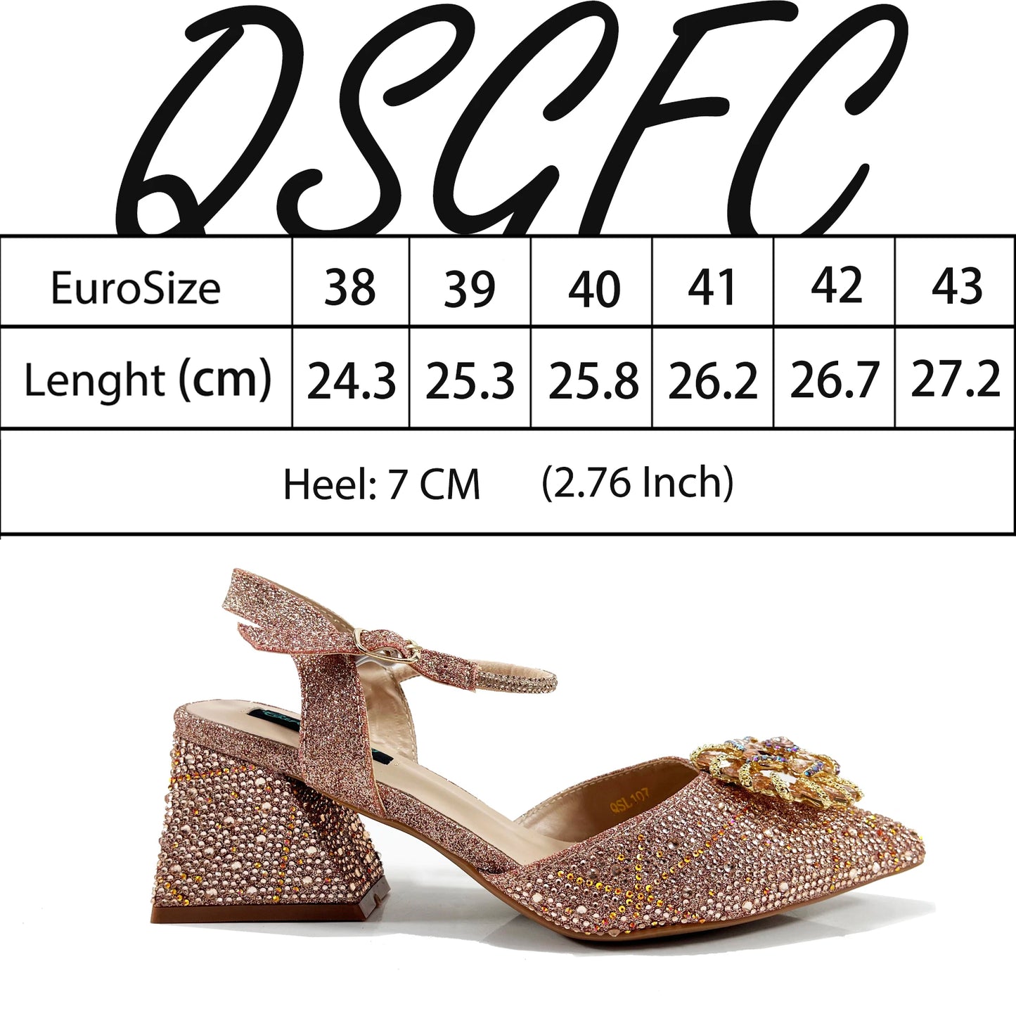 Fashion Design High-end Women's Shoes with Diamond Oval Stand Bag Women's High Heels for Special Day or Work