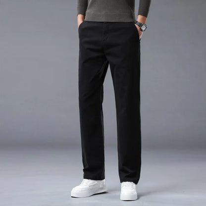 190 Cm Tall Men's Pants Summer Straight Chino Trouser Male Stretch Cotton Office Work Extra Long Leg Length 115 110cm Lengthed