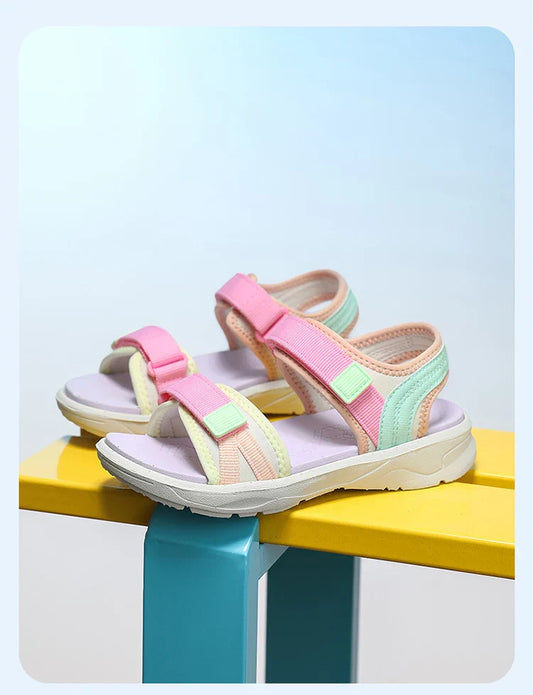 Children Casual Flat Sandals For Girls Summer Beach Shoes Breathable Open Toe Non-Slip Outdoor Kids Walking Sandials