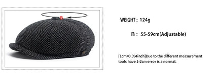 New Retro Herringbone Newsboy Cap For Men Autumn Winter Warm Beret Women Fashion Vintage Hat Hip Hop Female Flat Caps Berets