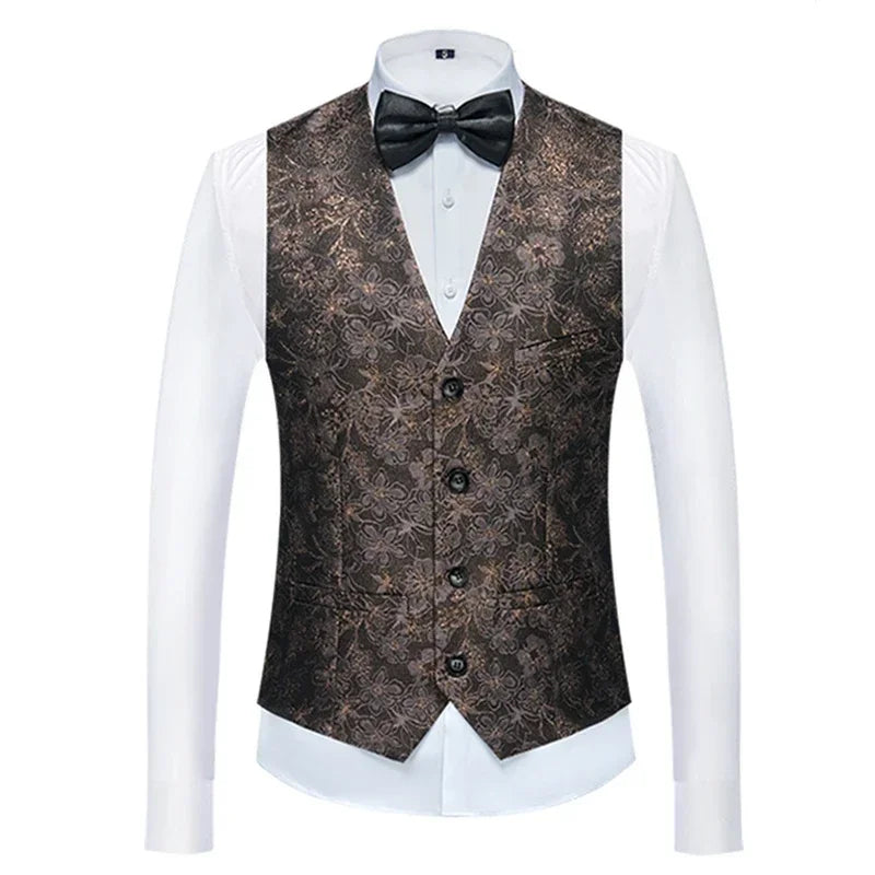 26 Colors Men's Suit Vest Single-breasted V-neck Vests Jacket Men Wedding Party Waistcoat Red Blue Green White Pink