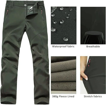 Women's Outdoor Hiking Pants Fleece Slim Soft Shell Snow Ski Pants Trekking Waterproof Windproof Winter