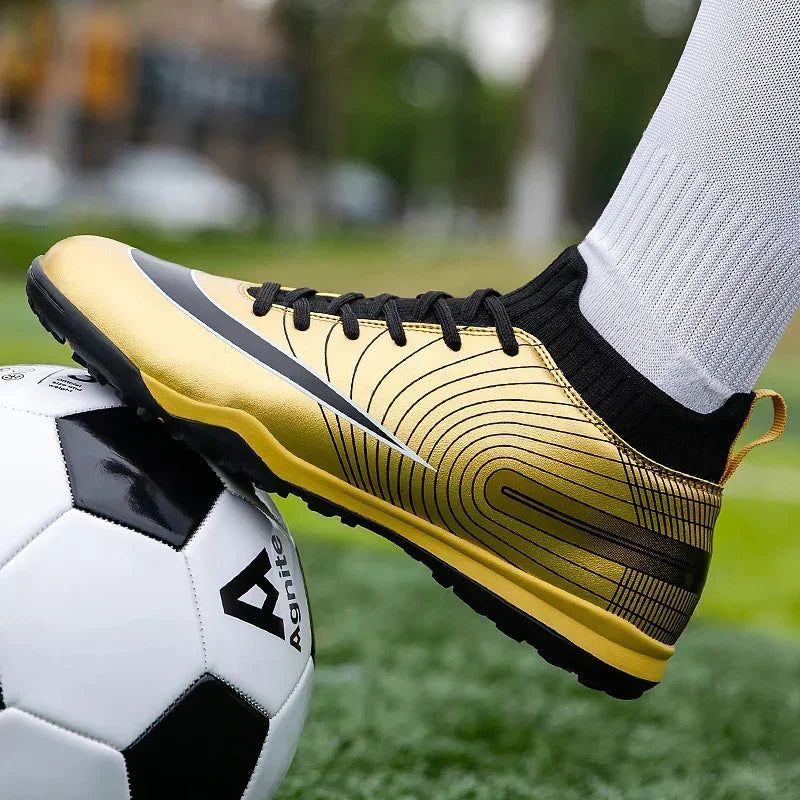Men Soccer Shoes Ankle Outdoor Long Spikes Football Boots TF Professional Grass Cleats Unisex Football Shoes Chuteira Society