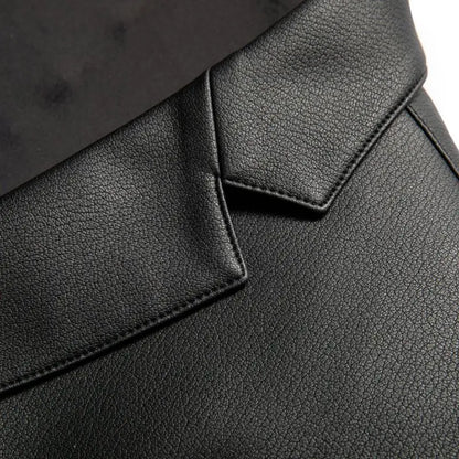 New Men's Business Casual Fashion Leather Blazer Sheepskin Slim Fit High-End Genuine Leather Jacket