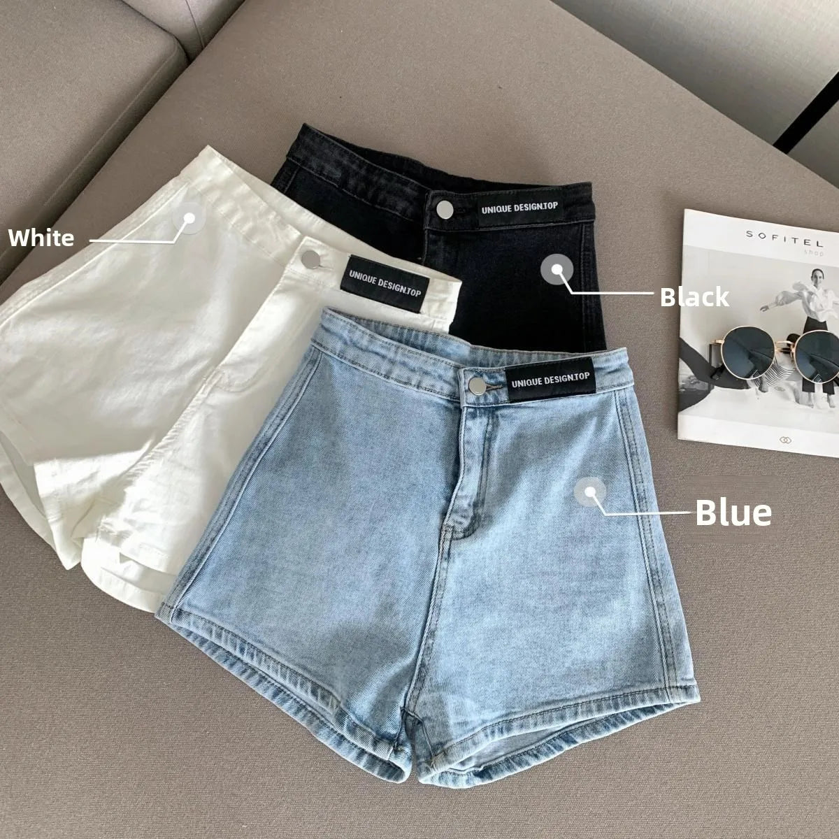 Retro Spicy Girl High Waist Skinny Denim orts Women's Summer Thin Korean Sle Cotton Stretch Tight Fit Trendy Hot Pants