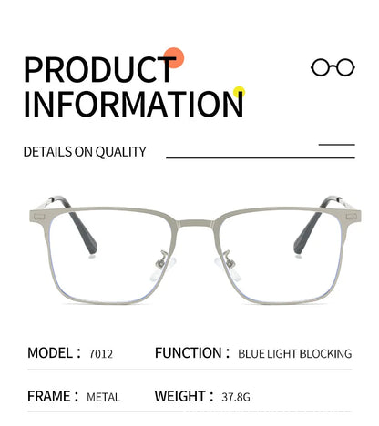 Fashion Square Metal Frame 3 in 1 Magnet Clip On Glasses Polarized Sunglasses Man Night Vision Clip Anti Blue Light Glasses