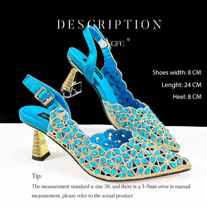 Fashion Design Heart Shape Three-Dimensional Hard Bag and Sexy Stiletto Shoes Shiny Rhinestones