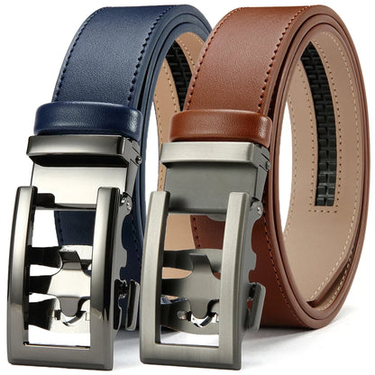 DOOPAI New Mens Belt Hollow Automatic Mens Belt Genuine Leather Luxury Belt  For Men Belt Male Strap Male Metal Automatic Buckle