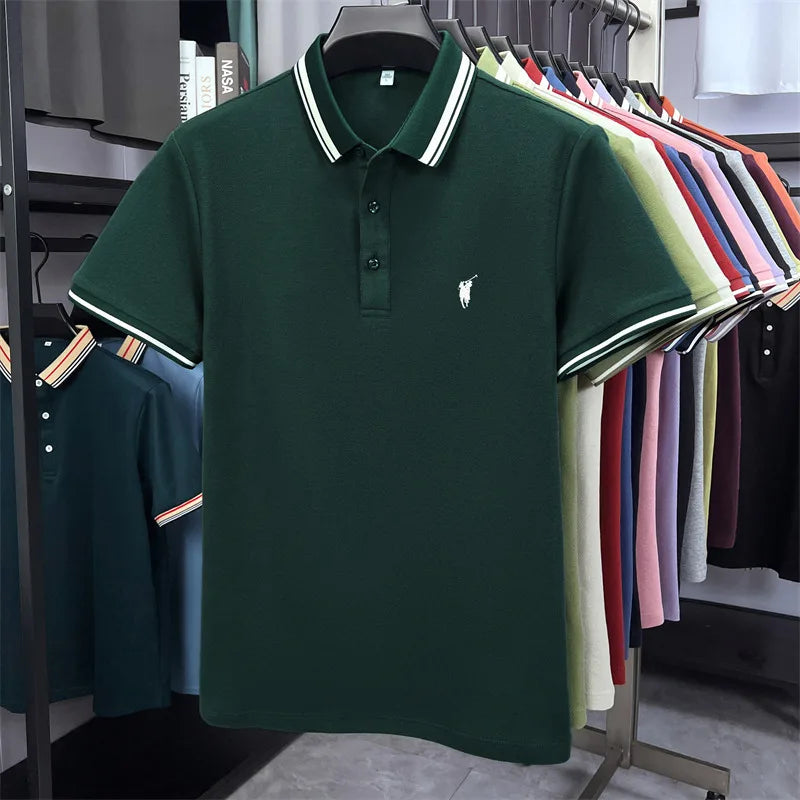 100% cotton luxury brand short sleeve polo shirt men new classic pony embroidery summer T-shirt high-end fashion casual Paul top