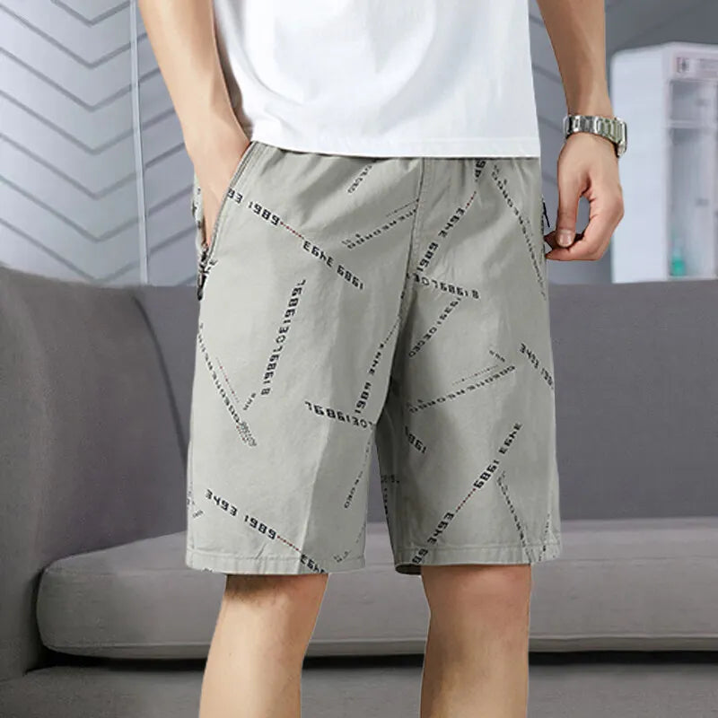 Men's Elastic Waist Sweat Shorts Relaxed Fit Mens Cargo Shorts Casual Gym Shorts Drawstring Cotton Shorts