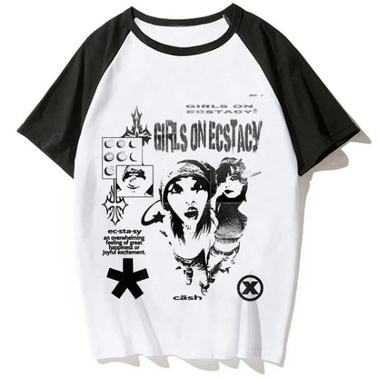 Y2k Tee women anime funny harajuku tshirt girl Japanese clothes