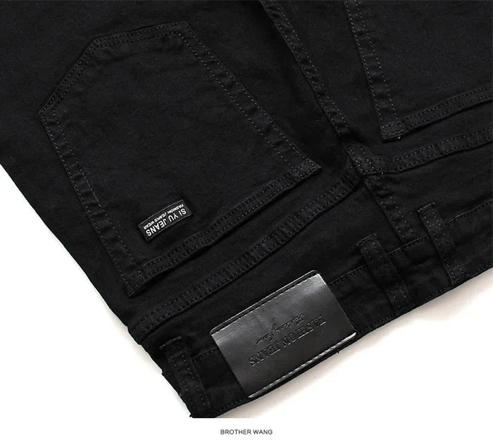 Men Plus Size Jeans 38 40 Slim Skinny Stretch Straight Classic Version of Simple Black Denim Pants Male Brand Clothing