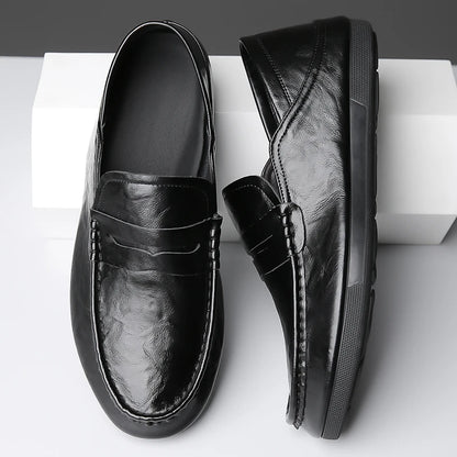 Genuine Leather Men Loafers Comfortable Mens Casual Shoes Luxury Brand Man Formal Dress Shoes Breathable Slip on Boat Shoes