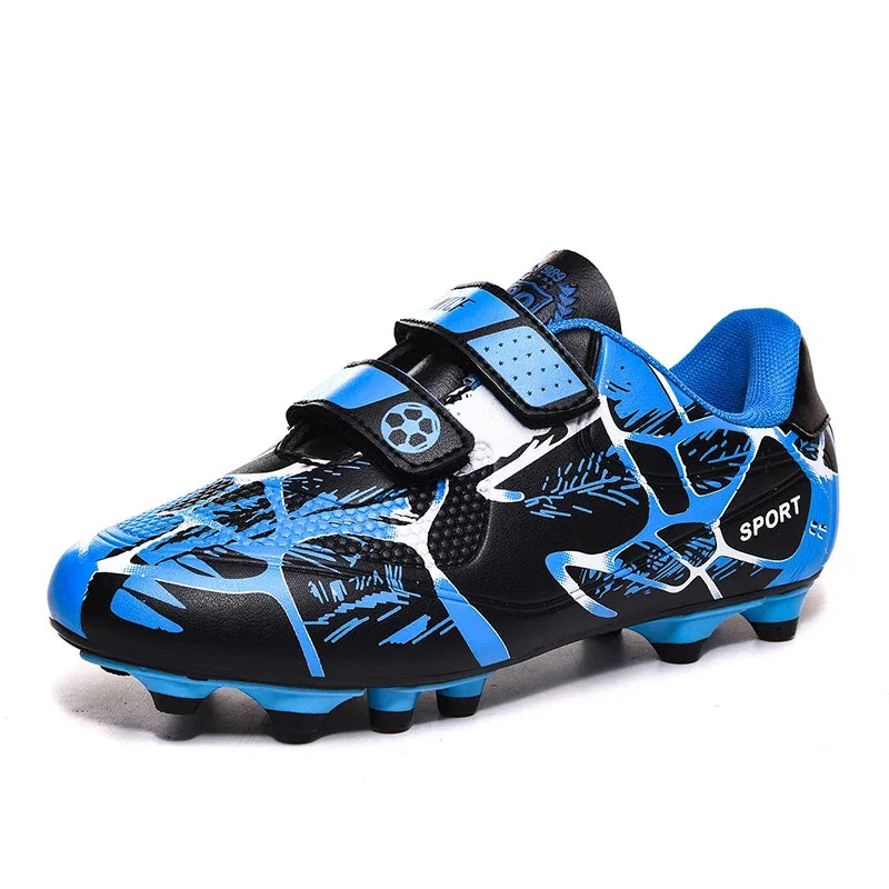 Kids Soccer Shoes Outdoor Non-Slip Football Sports Shoes Boy Training Shoes Child HOOK&LOOP Lightweight Children's Soccer Cleats