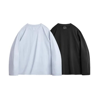 Casual 7A Anti-Bacterial Quick-Dry Long Sleeve T-Shirt Men's Spring Cool Comfort Breathable Tops Round Neck Layering Tee