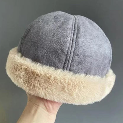 New Autumn Winter Cap for Men Women Thick Warm Lamb Fleece Lined Bomber Hat Male Female Solid Plain Suede Russian Fur Hat
