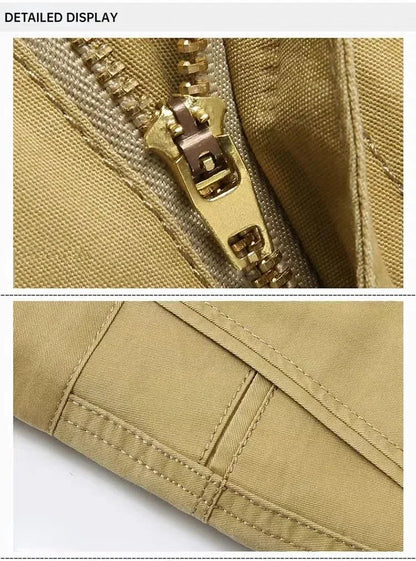 Summer Thin Pants 100% Cotton Men's Autumn Thick Suit Pant Slacks High Waist Straight Loose Bland Solid Business Casual Pants