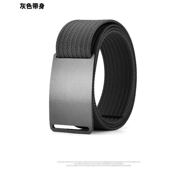 Aluminum Buckle Nylon Belt New Outdoor Belt men's Casual Canvas Woven Belt Leather Belt Men Cinto Preto Y005