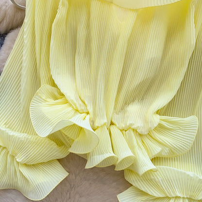 Ruffles Pleated Romantic Tops Thin Spring Summer V Neck French Elegant Blouse Fairycore Flowy Office Lady Luxury Shirt