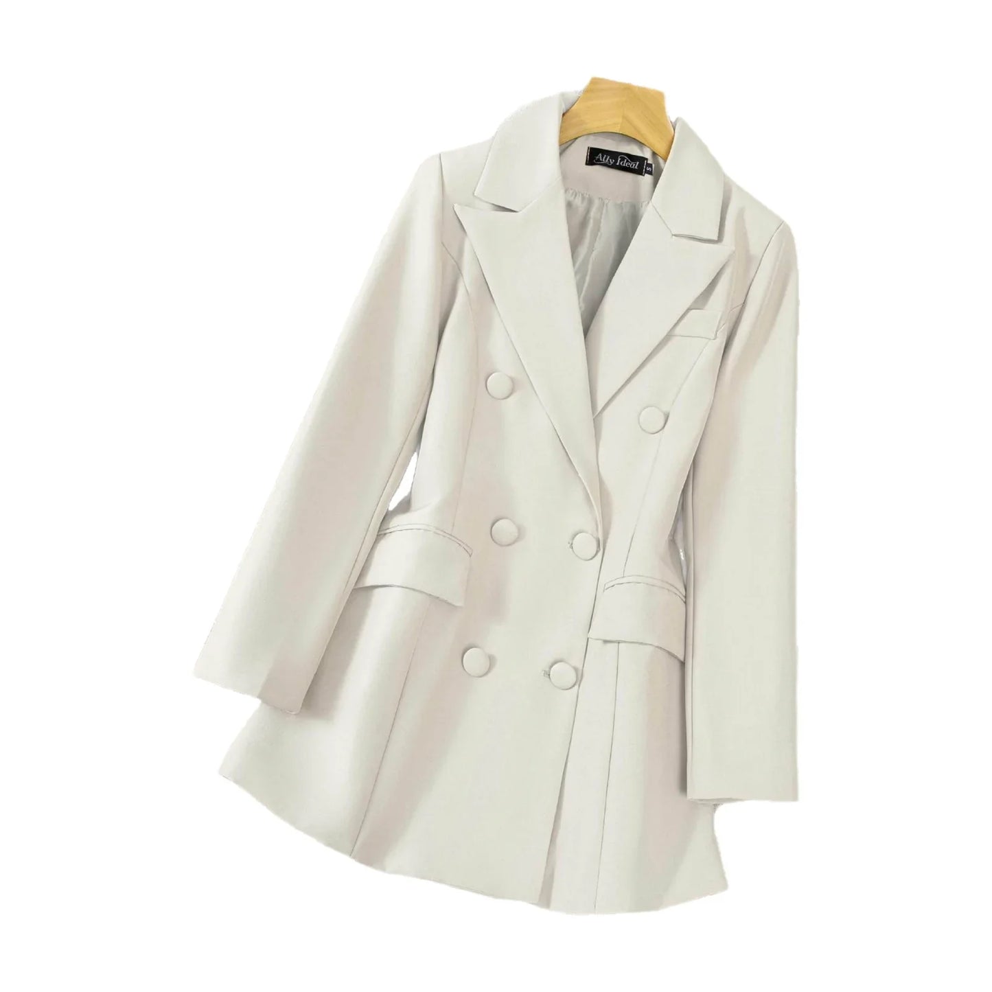 2026 New Women's Double-Breasted Pure Color Commute Suit Jacket Korean Style Compact Youthful Buttoned Miniature Western Coat