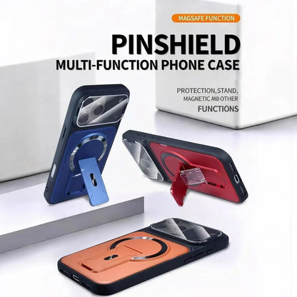For iPhone 11 12 13 14 15 16 17 Pro Max Plus Case Compatible with MagSafe Invisible Stand Flip Camera  Matte Frosted Cover