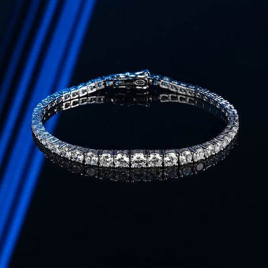 Bracelet de tennis en argent sterling 925, taille dégradée, avec moissanite, pour femme, bracelet de luxe en diamant, bijou fin, cadeau.