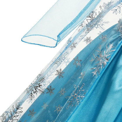 Girls Cosplay Snow Queen Elsa Snowflake Cape Costumes Kids Carnival Party Prom Gown Children Clothes Elsa Princess Dresses