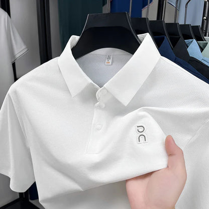 New Men's Short sleeved Printed Polo Shirt Summer Luxury Brand Fashion Business Cool Anti wrinkle Lapel T-shirt Top Men's Wear