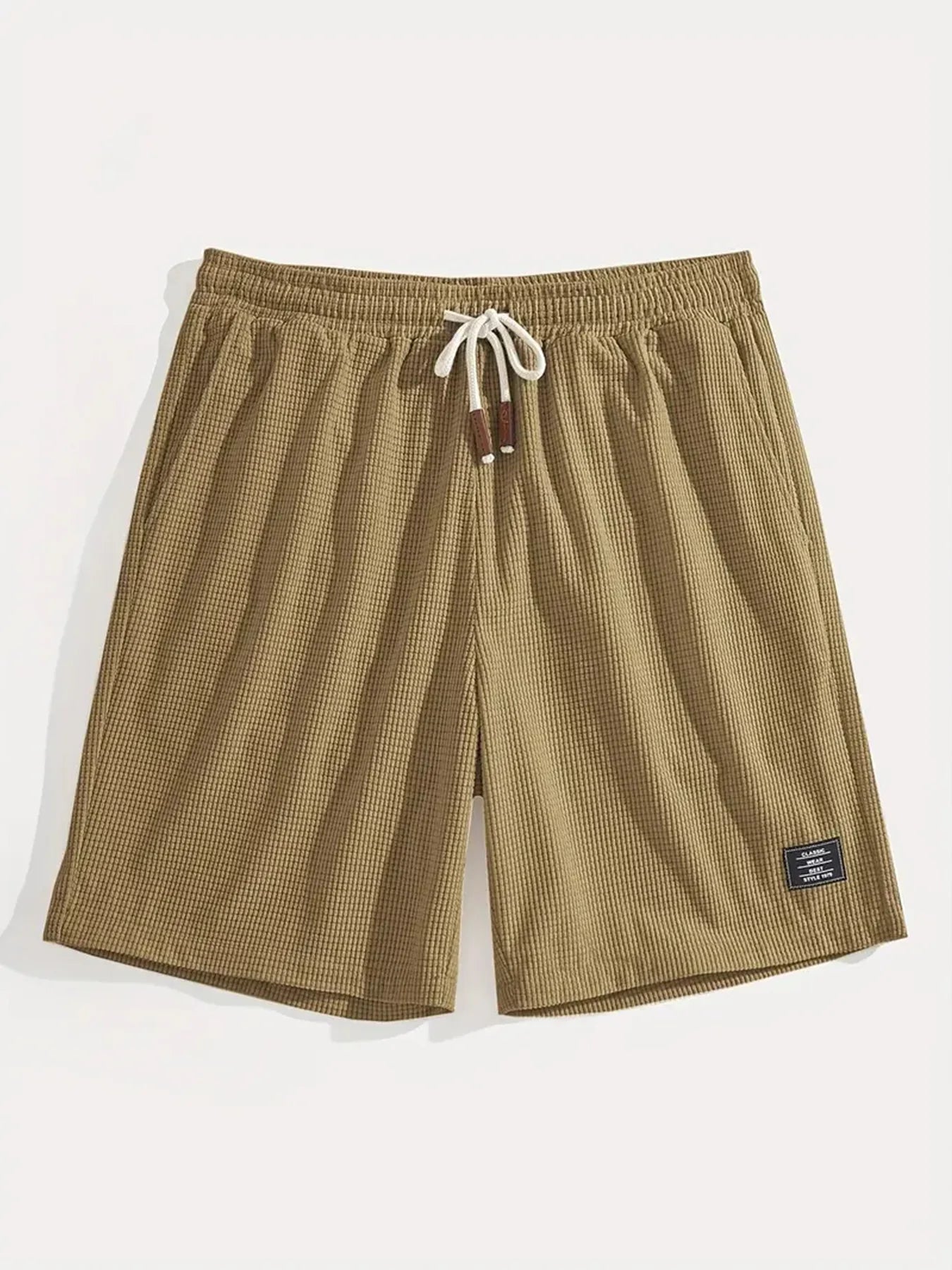 Men's Waffle Texture Shorts Summer Casual Sports Plus Size Loose Fit Knee-Length Shorts Male Oversized Streetwear Beach Pants