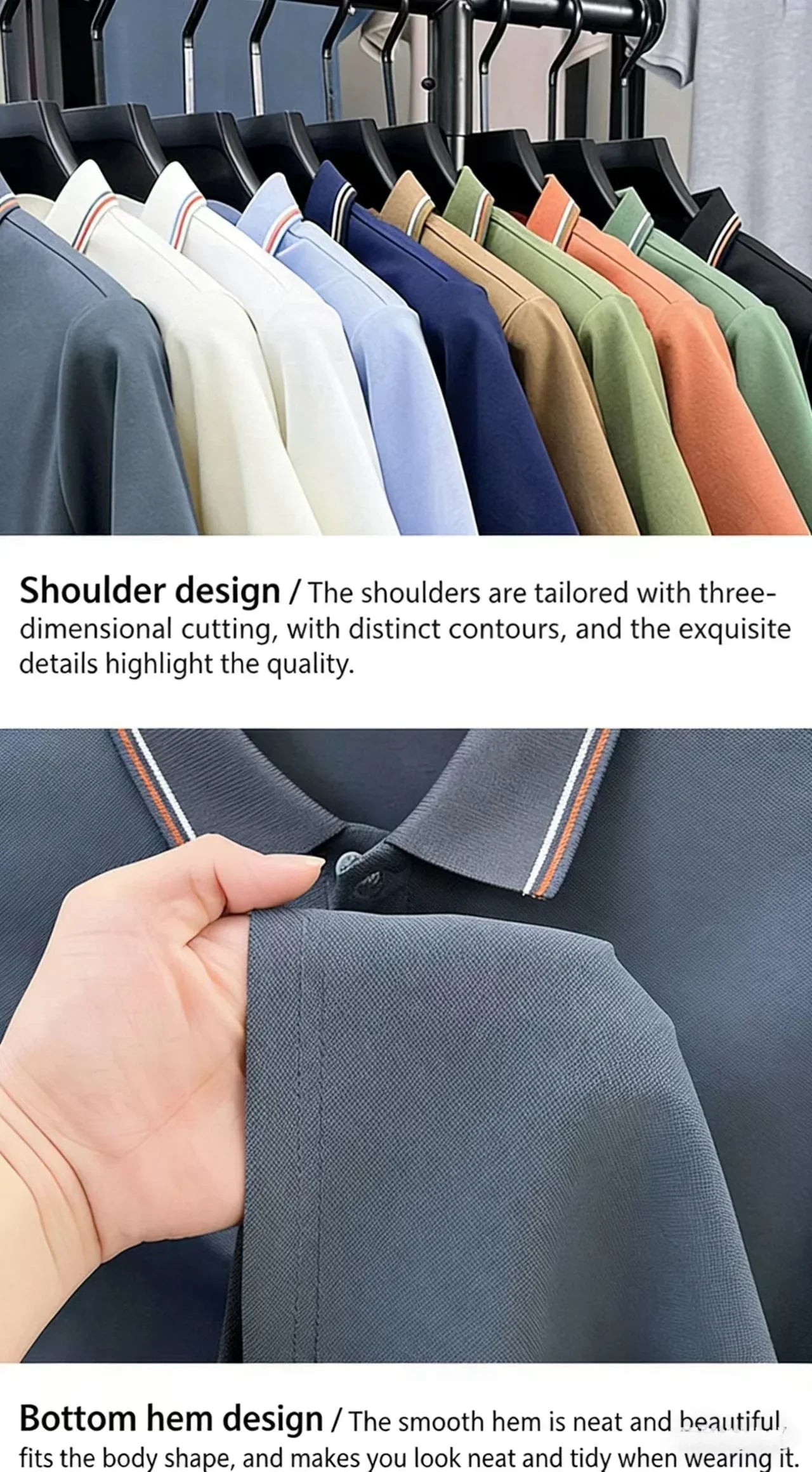 Luxury men's classic brand embroidered best-selling striped polo shirt summer new comfortable best-selling breathable short top
