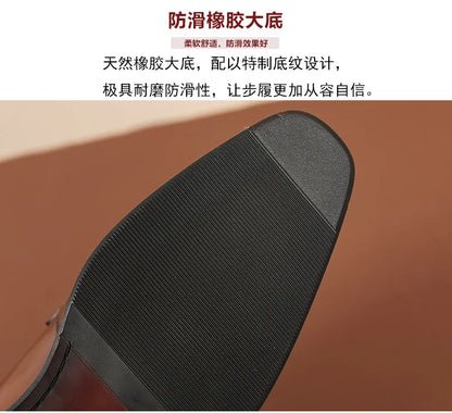 Loafer Shoes For Men Genuine Leather Mens Shoes Driving Shoes Leisure Business Lazy Shoes Plus Size 37-47