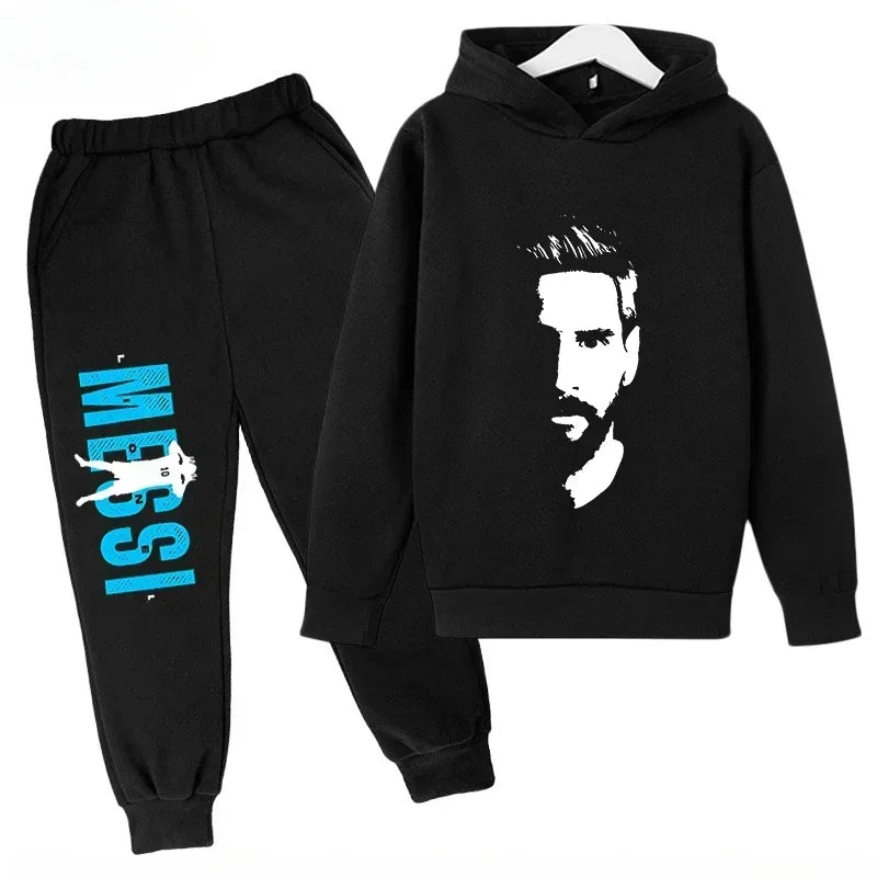 Messi Print Children's Set Sports Hoodie Pants Suit 2pcs Set Boys Girls Baby Kid Clothing Casual Fashion Autumn Winter sportsuit