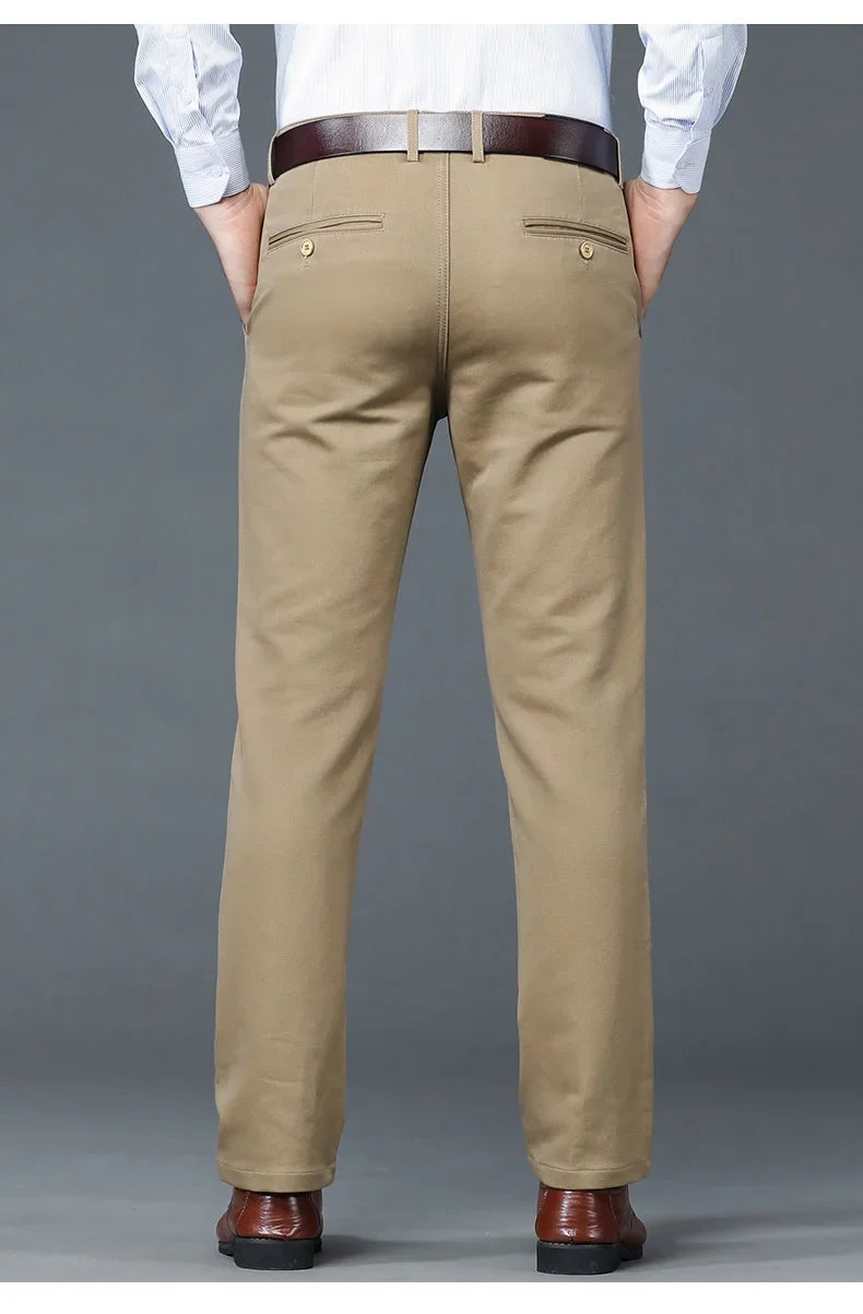 6 Colors Male Autumn Winter Casual Pants Chic Straight Formal Office Luxury Trousers Fashion Elastic Men Business Suit Pants