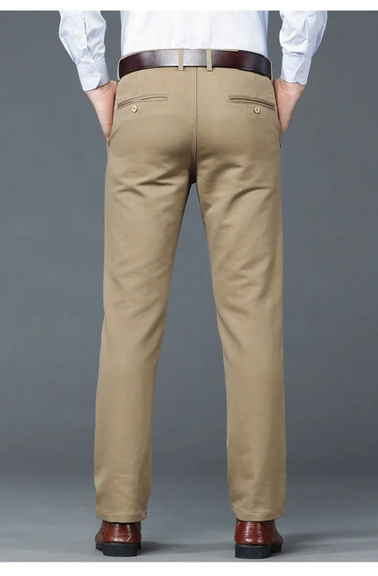6 Colors Male Autumn Winter Casual Pants Chic Straight Formal Office Luxury Trousers Fashion Elastic Men Business Suit Pants