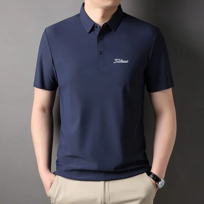 Men's Golf Outdoor Casual Polo Shirt T-Shirt Summer High-End Brand Cool and Breathable Fitness Sports Short Sleeve Top