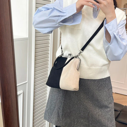Women's Retro Frosted Splice Handbag Large Leisure Travel Trip Shopping Work Commuting Crossbody Shoulder Bag Elegant Clutch Bag