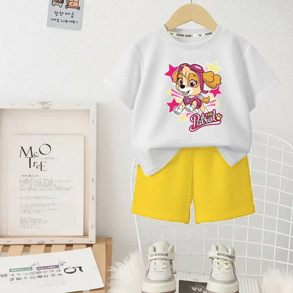 Printed Summer Girls Casual Outfits Children's Shorts Sets Kids T Shirt and Shorts Two Piece Set Outdoor Sportwear