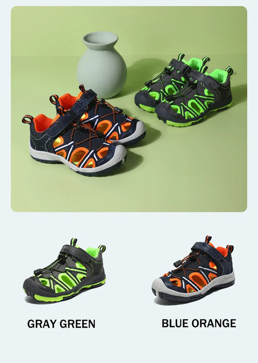 New Summer Children's Breathable Sandals Non-Slip Outdoor Sport Beach Shoe for Boys Anti-Collision Closed Toe Walking Size 30-39