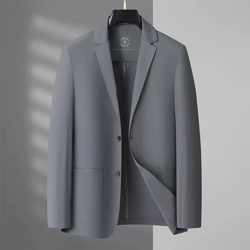 2025 Summer Ice Silk Thin Sunscreen Suit Jackets for Men Classic Business Casual Blazers Wedding Social Dress Coat Men Clothing