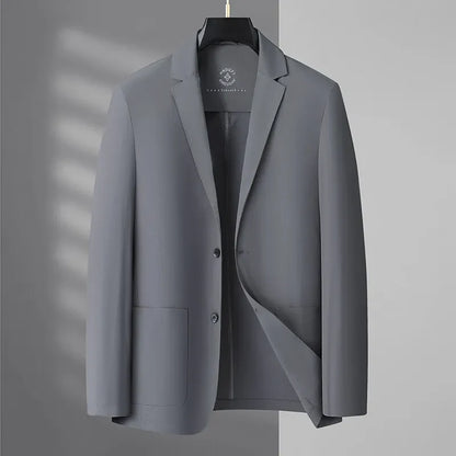 2025 Summer Ice Silk Thin Sunscreen Suit Jackets for Men Classic Business Casual Blazers Wedding Social Dress Coat Men Clothing